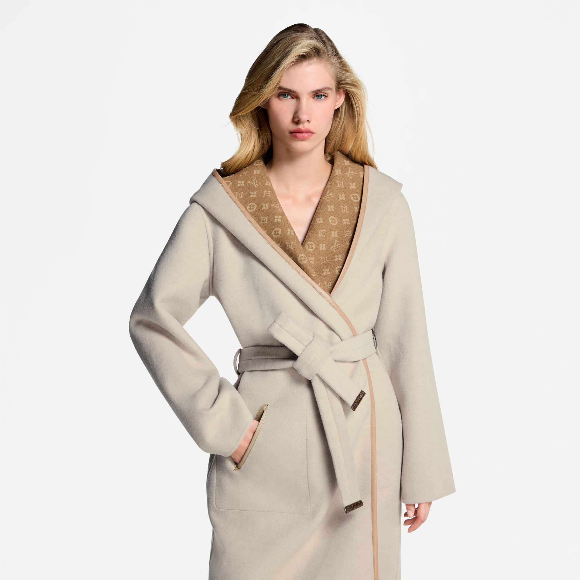 Reversible Signature Hooded Wrap Coat  in Women's Ready-to-Wear Coats and Jackets  collections by Louis Vuitton (Product zoom)
